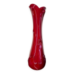 Vase soliflore murano rouge vintage