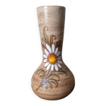 Vase soliflore vallauris en poterie artisanale au décor floral Vase soliflore vallauris en poterie artisanale au décor floral