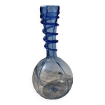 Vase soliflore en verre souffl bleu