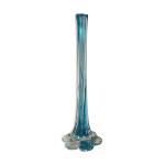 Vase soliflore vintage en verre bleu