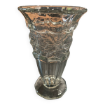 Vase sur pied dcor rose art deco