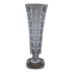 Vase sur pied verre cisel vintage