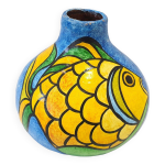 Vase en terre cuite peint dcorer d un poisson vase   boule