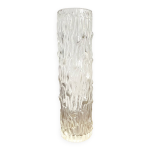 Vase tube en verre moul transparent , aspect bois