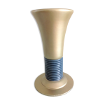 Vase tulipe bleu et or en fonte emaill�e style art d�co / ann�es 30 - 40