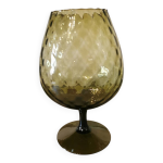 Vase tulipe vintage verre ambr