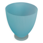 Vase en verre bleu gaufr made in italy