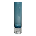 Vase en verre bleu transparent