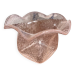 Vase en verre bull rose - dcoration vintage verre souffl - bougeoir col