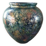 Vase en verre eglomise laqu line