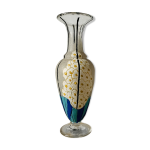 Vase en verre et mail  dcor de fleurs art - dco sign mazoyer