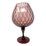 Vase en verre empoli mauve