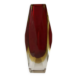 Vase verre facettes murano sommerso de flavio poli italie 1970