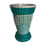 Vase en verre et fil scoubidou tress annes 50