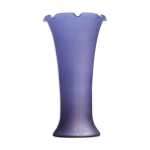 Vase en verre givr bleu cobalt