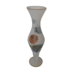Vase verre givré deco floral Vase verre givré deco floral
