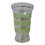 Vase en verre granit vert vintage