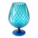 Vase verre italien bleu