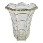 Vase en verre moul corolle style art dco 1950