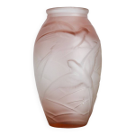 Vase en verre moul rose art deco