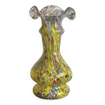 Vase en verre de murano millefiori vintage souffl  la bouche italie