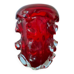 Vase verre de murano rouge annes 70