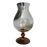 Vase verre  pied vintage annes 70