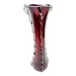Vase en verre rouge rubis 50 cm dcor appliqu clair style murano