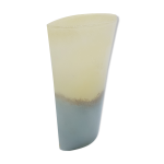 Vase en verre souffl gris et beige