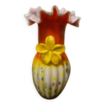 Vase en verre souffl multicolore