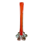 Vase en verre souffl� orange