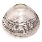 Vase verre souffl ovale textur de spaghetti de verres noir et blanc