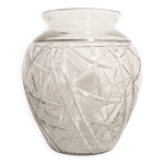 Vase en verre transparent forme boule style art dco