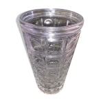 Vase en verre transparent motifs géometriques vintage 1960 / 1970 Vase en verre transparent motifs géometriques vintage 1960 / 1970