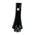 Vase en verre tremp noir et blanc vintage 1960