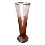 Vase en verre violet design annes 70
