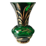 Vase verrerie de monaco / monte carlo, estampillé emblème couronne. en verre soufflé vert émeraude, motifs ... Vase verrerie de monaco / monte carlo, estampillé emblème couronne. en verre soufflé vert émeraude, motifs ...