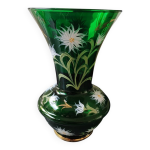 Vase verrerie de monaco / monte carlo. en verre souffl vert meraude