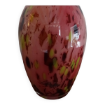 Vase verrerie la rochere verre multicouches rose et multicolore sign�