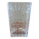 Vase vintage carr en verre