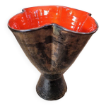 Vase vintage noir et rouge - 4 lobes Vase vintage noir et rouge - 4 lobes