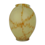 Vase vintage en pte de verre jaune orang style clichy. anne 50 60