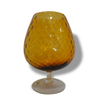 Vase vintage en verre jaune