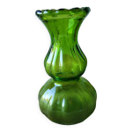 Vase vintage verre vert meraude