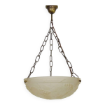 Vasque vianne style art nouveau 1 feu, en pate de verre motifs raisins