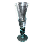 Verre  absinthe vintage en verre souffl bleut h25cm