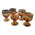 Verres ambr�s, forme ballon 70's
