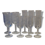 Verres anciens gravs / verres  vin / verres  eau / fltes  champagne
