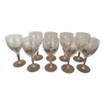 Verres  apritif / digestif en cristal cisel vintage 9 pices