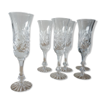 Verres à champagne en cristal ciselé de lorraine Verres à champagne en cristal ciselé de lorraine